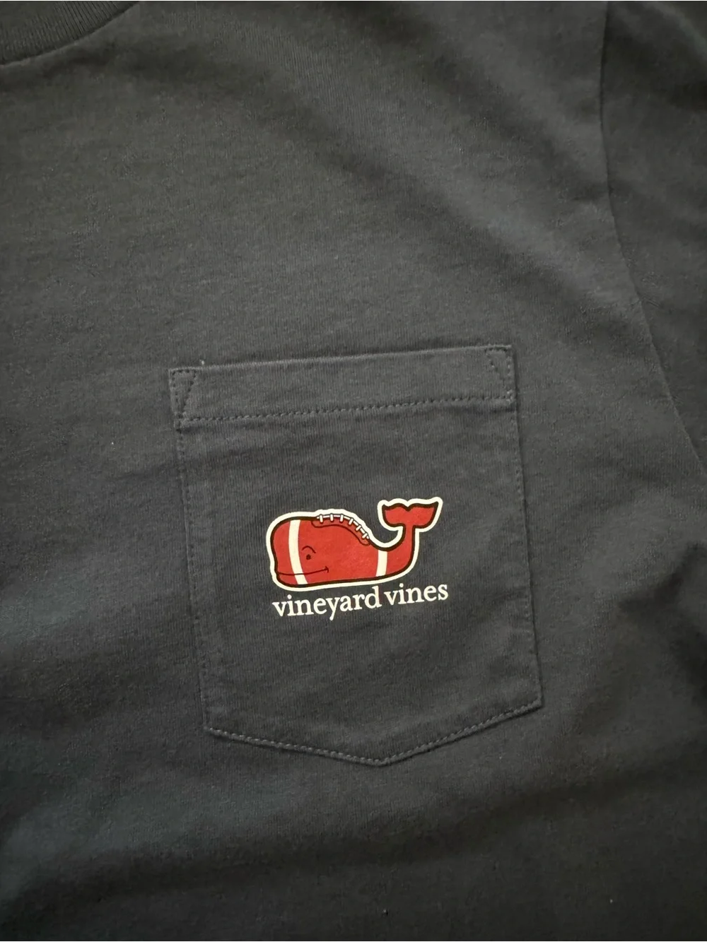 Boy’s Navy Vineyard Vines Long Sleeve Football T shirt Size Large